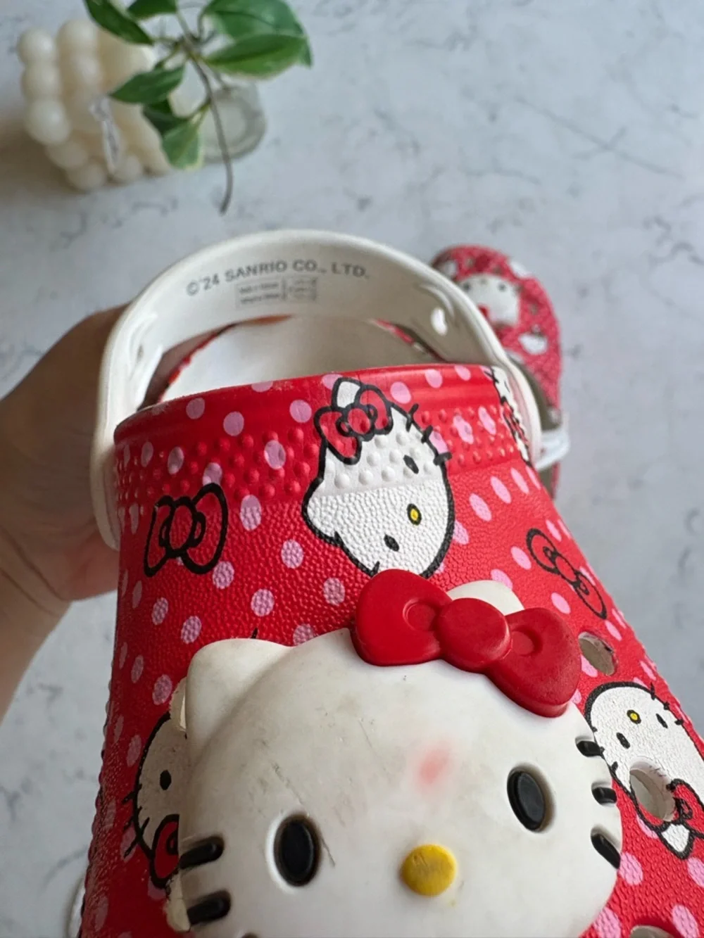 CROCS Kids Hello Kitty Red and White Clog Sandals